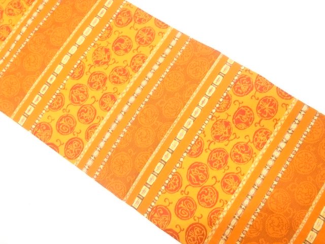 JAPANESE NAGOYA OBI / WOVEN FLOWER ARABESQUE